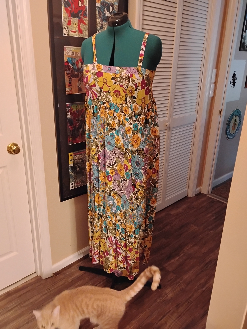 NATURAL LIFE Yellow, Blue and Purple Floral Maxi Dress